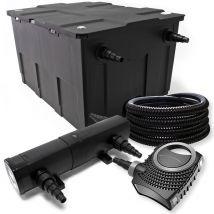 Sunsun - Wiltec Komplettset: CBF-550 Teichfilter bis 60000 l Teichfilteranlage als Durchlauffilter, NEO10000 SuperECO Teichpumpe 10000l/h 80W,