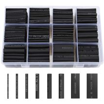 Stol - Gaine Thermorétractable 650pcs Tube Thermorétractable Noir 8 Tailles Ratio 2:1 Gaine Thermo Retractable Kit, Noire