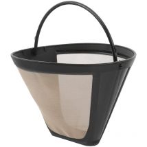Filtre à café réutilisable en forme de cône, panier en maille pour filtre à café (doré)