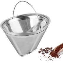 Longziming - Filtre à Café Réutilisable , Filtre a cafe en acier inoxydable pour Faire du Café Manuel filtre café permanent pour Goutter du café sans