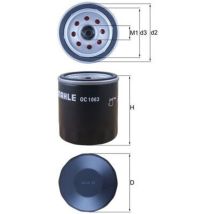 Filtre à huile MAHLE – 75.8 mm diamètre – 70.5 mm diamètre intérieur – 86.5 mm hauteur – 3/4-16UNF2B filetage