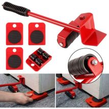 KZQ - Accessoire de levage,Kit de Deplace Meuble Lourd Sans Effort, Deplace Meuble a Roulette,1 Tige de Levage et 4 Roulettes de Déplacement,Jusqu'à