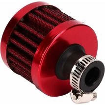 Filtre à air, 25mm 1in Mini Froid Reniflard Carter Turbo Ventilateur filtre d'admission d'air pour Voiture Moto(rouge)