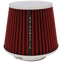 Filtre a Air Chrome Rouge Univ + 4 Bagues - Swiss Drive