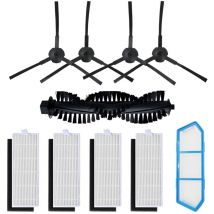 Filtre Brosse de Rechange Ensemble d'accessoires pour Aspirateur Robot Ecovacs deebot M82 (10 Pièces)