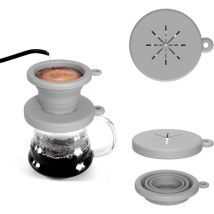Filtre Café Pliable,Porte Filtre à Café en Silicone,Supports de Filtre a Cafe Réutilisables pour la Maison,les Voyages et le Camping Cafetière