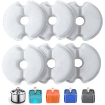 Filtre de Fontaine à Eau 6 Pièces, Filtres de Rechange pour Fontaine de Chat 2L & 2.5L/67oz &84 oz avec Charbon Actif & Résine conTriple Filtration