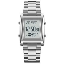 LIFCAUSAL - Montres homme sportives professionnelles avec chronographe numérique, compte à rebours, double fuseau horaire, alarme et étanche 50 mètres