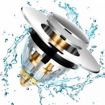 Filtre de Vidange, Bonde de Lavabo Filtre Évier Bouchon Baignoire Universel Acier Inoxydable de Noyau de Rebond, Filtre Cheveux pour Lavabo Bassin
