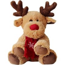 Renne en peluche, 28 cm, jouet en peluche pour élan de Noël, poupée en peluche pour fête de Noël, anniversaire pour enfants (assis)