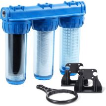 Watertech - Filtre à eau Triplex 3/4' équipé avec cartouche