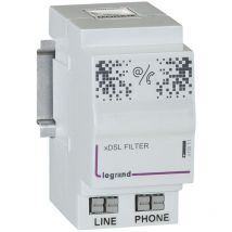 Legrand - Filtre maître pour accès téléphone et internet dans coffret multimédia Optimum 2 modules 413011