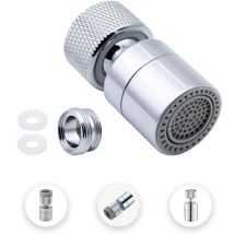 Vier De Cuisinefiltre Moussant De Cuisine Pour Robinet En Laiton Réglable À 2 Modes Avec Adaptateur De Buse, Adapté Au Robinet Avec Buse À Filetage 