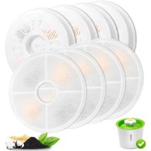 Filtre pour Fontaine à Chat, 8 filtres de rechange pour fontaine à chat 3L Filtre à charbon actif et résine échangeuse d'ions compatible avec la