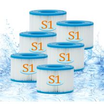 Filtre pour Spa Intex Type S1 - Cartouche de Remplacement pour Piscine, Spa et Hot Tub (6 pcs)