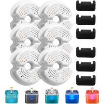 Jalleria - Filtres de Fontaine a Eau Chat, 6PCS Filtres + 6PCS Éponges de Fontaine à Eau pour Chat, Filtration Multiple, Cheveux Filtrants (Éponges),