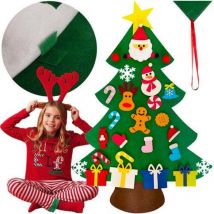 DIY Filz Weihnachtsbaum mit 26 Ornamenten – 90 cm hoch – Mehrfarbig – Weihnachtsdekoration für die ganze Familie