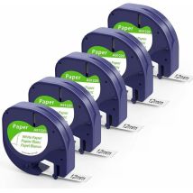 Gabrielle Fimax-kompatibles Dymo Letratag-papierband 91200, 12 Mm X 4 M, Schwarz Auf Weiß, Nachfüllung Für Dymo Letratag Xr Lt-100h Lt-100t Xm 