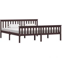 Cadre de lit en pin massif marron foncé 180x200 cm - Fimei