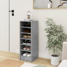 Fimei - Armoire à chaussures Gris 31,5x35x90 cm Aggloméré