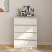 FIMEI Armoire d'appoint Blanc 60x36x84 cm Bois de pin massif