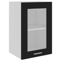 Armoire en verre suspendue Noir 40x31x60 cm Aggloméré - Fimei