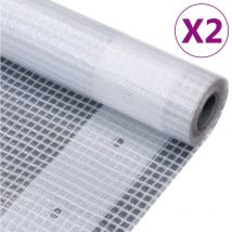 Bâches Leno 2 pcs 260 g/m² 4x4 m Blanc - Fimei