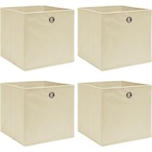 Boîtes de rangement 4 pcs Crème 32x32x32 cm Tissu - Fimei