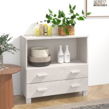 Fimei - Buffet Blanc 85x35x80 cm Bois massif de pin
