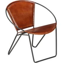FIMEI Chaise Marron Cuir véritable