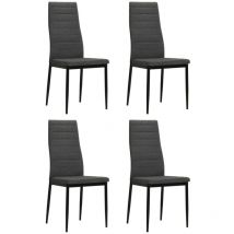 Fimei - Chaises de salle à manger 4 pcs Gris foncé Tissu