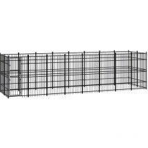 FIMEI Chenil d'extérieur pour chiens Acier 14,75 m²