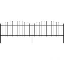 Fimei - Clôture de jardin à dessus en lance Acier (0,5-0,75)x3,4 m Noir