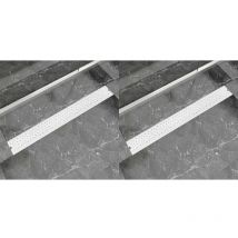 Fimei - Drain de douche linéaire 2 pcs 930 x 140 mm Acier inoxydable