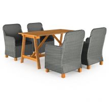 Ensemble de salle à manger de jardin 5 pcs Gris clair - Fimei