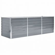 Kalisse - fimei Lit surélevé de jardin Acier galvanisé 240x80x77 cm Gris