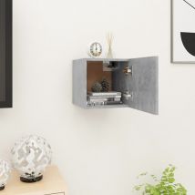 Fimei - Meuble tv mural Gris béton 30,5x30x30 cm
