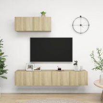 Fimei - Meubles tv 3 pcs Chêne sonoma Aggloméré