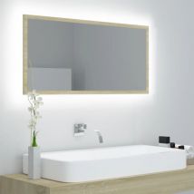 Fimei - Miroir led Miroir déco pour Salle de bain Salon Chambre ou Dressing Chêne sonoma 90x8,5x37 cm Aggloméré 62683