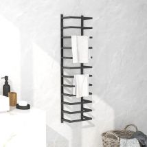 Porte-serviette Noir 24x12x96 cm Acier - Fimei