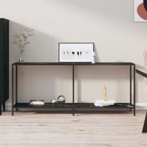 Fimei - Table console Noir 180x35x75,5 cm Verre trempé