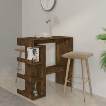 FIMEI Table de bar et étagère de rangement Chêne fumé 100x50x101,5 cm