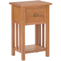 Fimei - Table à revues avec tiroir 35x27x55 cm Bois de chêne solide