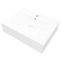 Vasque à poser en céramique Rectangulaire Blanche 60 x 46 cm - Fimei