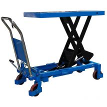 Table élévatrice manuelle simple ciseaux charge 800 kg Diam roues 127 mm - Fimm