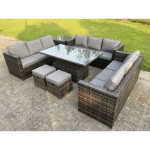 11 Places Extérieur En Rotin Canapé Set - Fimous