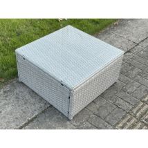 Fimous - Gartenmöbel Im Freien Quadrat Couchtisch Helles Grau Polyrattan Teetisch