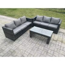 Fimous Outdoor rotin Garden Furniture Lounge sofa set avec table basse rectangulaire