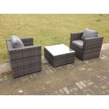Rattan Meubles De Jardin Carré Table Basse Set - Fimous