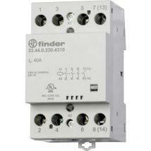 22.44.0.230.4710 Contacteur 3 no (t), 1 nf 230 v/dc, 230 v/ac 40 a 1 pc(s) S33093 - Finder